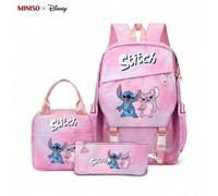 Set zaino da studente 3 in 1 Disney Lilo & Stitch, incluso zaino + borsa termica per il pranzo + astuccio, regalo perfetto per il ritorno a scuola Tessuto