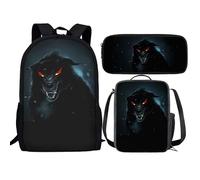 Set zaino e portapranzo per bambine elementari 3 in 1 con simpatico orso e panda, Gorilla., Taglia unica, Zaini Daypack