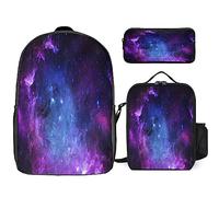 Set zaino mimetico per bambini, 3 pezzi, borsa per la scuola con portapranzo termico e portapenne, Tt-20, Taglia unica, Zaini Daypack