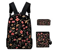 Set Zaino per Bambine Portapranzo E Astuccio Floreale