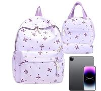 Set zaino per bambini con design a , zaino casual con astuccio | Borsa da viaggio per la scuola, per viaggi, escursioni, campeggio, attività all'aperto, università, sport, vacanze