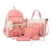 Set zaino per la scuola - zaino per la scuola, zaino da viaggio per ragazze, zaino resistente agli urti, borse durevoli, tra cui zaino, astuccio, piccola borsa per riporre le mani, Colore: