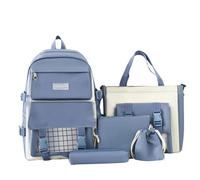 Set zaino per ragazze, 5 pezzi, tra cui borsa per la scuola, borsa per libri, borsa a tracolla, borsa con coulisse e astuccio per studenti delle scuole medie e medie