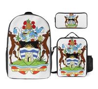 Set Zaino Scolastico Con Antigua Emblema Nazionale Stampata Borsa Pranzo E Astuccio 3 Pezzi Zaini Ragazzi Ragazze Scuola Primaria E Media Resistente All'Acqua Zaino Leggero Viaggio