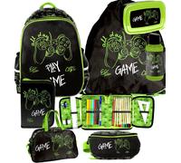 Set zaino scuola MINECRAFT 7 in 1 zaino astuccio portapenne borsa da ginnasti...