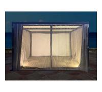 Set zanzariere in poliestere grigio chiaro con rete nera per pergola 3x4 m Grigio chiaro