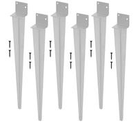 KOTARBAU® 6 Pezzi Supporto per Palo - Acciaio Zincato - 500 mm - Argento - 50 x 60 mm - Supporti per Pali in Legno - Staffe Per Pali In Legno - Supporto Palo Recinzione - Resistente alla Corrosione