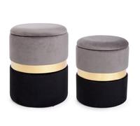 Set2 Pouf Cont.Polina Grigio-Nero