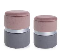 Set2 Pouf Cont.Polina Rosa-Grigio