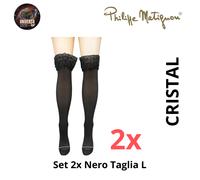 SET2X Autoregg_ Calza Velata 30/den, Cristal Bas Jarrettiere- Ph/Matignon G/Lady