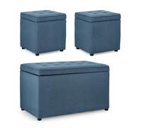 Set3 Panchina-2Pouf Cont. Derrick Blu