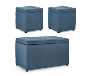 Set3 Panchina-2Pouf Cont. Derrick Blu