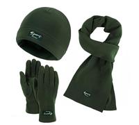 Seta Capelli Notte Caldo Cute Wool Hat Scarf Guanti Tre Pezzi Inverno Knit Cap Screen Mittens Scarves Set Seta Rosa Quadrato, verde, Taglia unica
