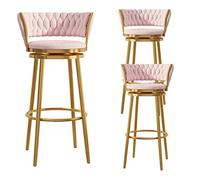 Seta di Sette Stool Gold Velvet con Impianto Metallico e Retrovisori Tridimensionali per Casa, Kitchen e Salone da Ristorazione