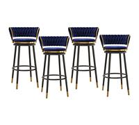 Seta di Sette Stool Gold Velvet con Impianto Metallico e Retrovisori Tridimensionali per Casa, Kitchen e Salone da Ristorazione
