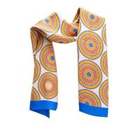 Seta Sole - Sciarpa in 100% Seta Made in Italy 45x160 cm - Mandala Disegnato a Mano - Stola Lunga Elegante Donna, Accessorio Moda Artigianale Lago di Como