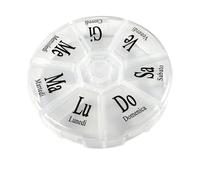 Setablu Portapillole Settimanale in ITALIANO a 7 Scomparti 7 Giorni Portapastiglie Giornaliero Organizer Medicine Porta Pastiglie Pillole Medicinali, Trasparente Satinato