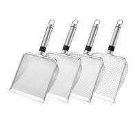 Setacciatore di compost per giardinaggio - Scoop set setaccio di terreno a 4 pezzi con manico | Strumento di invasatura resistente per paesaggi, pettinatura da spiaggia, bonsai, folletti e attivi