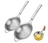 Setaccio a rete in acciaio inossidabile da 2 pezzi, setaccio per farina fine per dolci, cucina e tè, mini filtri in acciaio inossidabile 304, colino per quinoa e liquidi, set da 9 cm 11 cm, Décor M