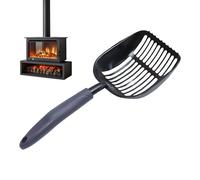 Setaccio Cenere - Ferro Resistente Calore | Cucchiaio Carbone Forato Metallo Nero Utensile | Pulizia, Braciere, BBQ