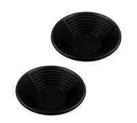 Relaxdays Set 2 Setacci per Oro, Kit Metal Detector Cerca Metallo, Batea Fiume, Gold Pan HxD: 8 x 38 cm, Plastica, Nero