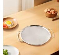 Setaccio da cucina in acciaio inox con rete fine e 2 manici per setacciare farina di zucchero e scolare verdure, base rotonda per stabilità e facilità d'uso (25 cm)