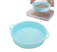 Setaccio da Giardino, 2 Pezzi 3 Mm Setaccio Per Terreno a Rete Setaccio Rotondo Per Terreno da Giardino con Manico Set di Setaccio Per Terreno a Rete in Plastica Riutilizzabile Per Giardino(Blu)