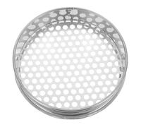 Setaccio da Giardino 20cm in Acciaio Inox Argento Fori Rotondi 10mm | Vagliare Terra e Compost, Portatile e Compatto, Aiuta a Rimuovere Sassi, per Preparare Suolo alla Semina