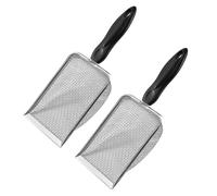 Setaccio da giardino in acciaio inossidabile con manico in metallo per gatti Scooper Meshing Scooper Lettiera Filtro per la pulizia degli animali domestici Strumento di giardinaggio con manico