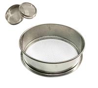 Setaccio da giardino per terreno e pietre, setaccio rotondo in acciaio inox da 20/30 cm, setaccio per terreno a maglia fine da 3 mm, strumento da giardinaggio per sporco, sabbia, roccia, filtrazione,
