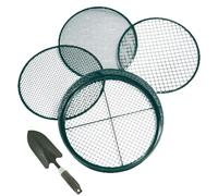 Setaccio da pavimento, bastoncini da setaccio da giardino con 4 dimensioni di rete intercambiabili, accessori multi-pur-garding, schermo portatile per compostaggio, screening ghiaia