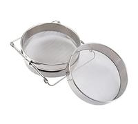 Setaccio di,Filtro per in Acciaio Inossidabile Colino a Rete setaccio per Farina Doppio colino per con Manico allungabile Filtro apiario