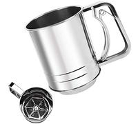 Setaccio Farina, Setaccio Manuale per Farina, Setaccio per Farina in Acciaio Inox, Setaccio per Farina a Doppio Strato con Manico, Usato per Setacciare Zucchero a Velo, Farina Tapioca, Farina Dolci