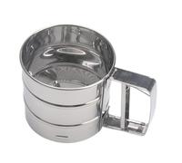 Setaccio ergonomico per farina, shaker per polvere, in acciaio, 15,5 x 9,5 cm, semi-automatico, pressato a mano, setaccio da cucina per cottura e setacciatura di polveri medicinali, per uso