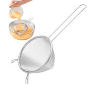 Setaccio - filtro a maglie fine da 29 cm, filtro da tè da cucina in acciaio inossidabile con manico e ganci auricotici, design del cesto più profondo per setacciare farina, matcha, cocktail e succo