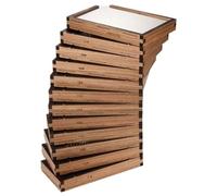 Setaccio for classificazione dei chicchi di caffè di 10 gradi,setaccio for chicchi a foro tondo a maglie 12-21 con valigia,schermo in acciaio inossidabile e struttura in legno,cottura precisa(A)