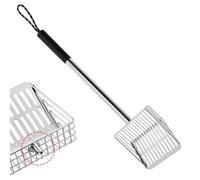 setaccio per cenere Pale setaccio svuota stufa con manico lungo | Pala Da Adatta a grill da interno, barbecue, cortile, campeggio, giardino, esterno, pollaio, lettiera Nero