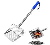 setaccio per cenere Pale setaccio svuota stufa con manico lungo | Pala Da Adatta a grill da interno, barbecue, cortile, campeggio, giardino, esterno, pollaio, lettiera Blu