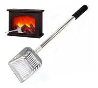 Setaccio per cenere per caminos scavato,Paletta per carbone per stufa a legna,Paletta per caminos resistente al calore, Paletta per carbone, strumenti per la fossa del fuoco per caminetti