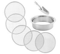 Setaccio per enigma in acciaio inox per setacciatura da terra per giardinaggio con 5 dimensioni, 1/3/6/9/9/12 mm di setaccio e set di pale, setacci per vasi da giardino con pala per