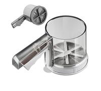 Setaccio per Farina - Setaccio Manuale in Acciaio Inossidabile - Semiautomatico Doppio Strato Zucchero,Cucina Professionale Ristorante Casa Torte