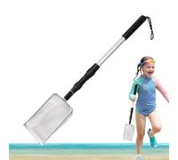 Setaccio per sabbia con paletta da spiaggia, setaccio per denti di squalo per la spiaggia, Mestolo di sabbia con manico lungo per reperti da spiaggia, Mestolo con setaccio per denti di squalo, paletta