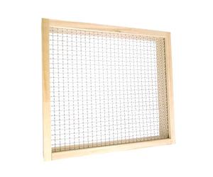 Setaccio per terreno, 29 x 32,5 x 5 cm, setaccio in legno, riutilizzabile, per giardinaggio, schermo a rete resistente, portatile, per sabbia, foglie, roccia, sabbia, compost