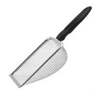 Setaccio per terreno da giardino con manico, setaccio in acciaio inox per compost, sabbia e rocce, pala a doppia funzione e strumento filtrante per gli appassionati di giardinaggio (5,0 mm)