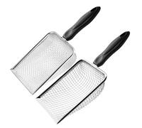 Setaccio per terreno da giardino, confezione da 2, setaccio per compost di sabbia da giardinaggio, con manico, due setacci da giardino per terreno e pietre rete da 3,8/5 mm, setaccio per rocce