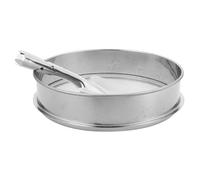 Setaccio per Terreno da Giardino in Acciaio Inox Rotondo 26 Cm | Maglia Grande, Colore Argento, Include Pala, per Piantumazione e Separazione di Sassi dal Suolo