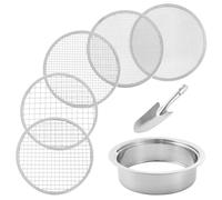 Setaccio Per Terreno - Setacio Da Giardino Con Setacio Per Sabbia In Acciaio Inossidabile Con 5 Schermi A Rete Sostituibili | Set Di Setaccio E Pala Per Invasatura Da Giardino Da 1/3/6/9/12 Mm Per Pie