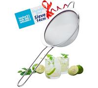 Setaccio resistente in acciaio inox da 14 cm - colino a maglia fine con manico extra grip, lavabile in lavastoviglie e durevole per cucinare professionalmente, cottura, tè, pasta, farina, riso e altro