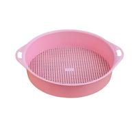 Setaccio rotondo per terreno da giardino Setaccio per sabbia Setaccio per terreno 3mm PP Tetragonum Foro Setaccio per terreno Setaccio per terreno portatile Filtro per terra e pietra Strumenti(Rosa)