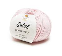 Setal by Tricot Cafè - Filato 75% Lana 19 micron superwash, 25% Seta da lavorare con ferri o uncinetto: 3.00/3.50. Lunghezza 105 m circa - Rosa 12